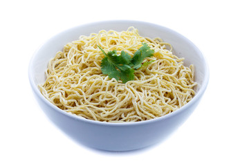 yellow noodle isolated on white
