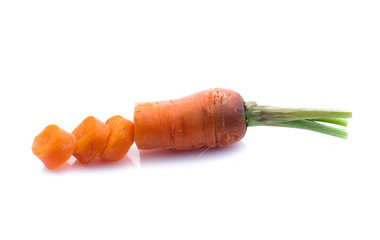 fresh carrots isolated on white background