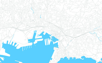 Toulon, France bright vector map