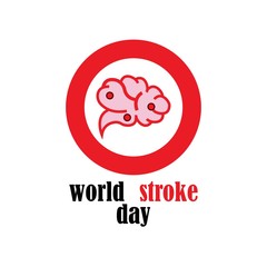 World stroke day design. Vector concept for banners or posters in flat style. Human head in profile view and text template