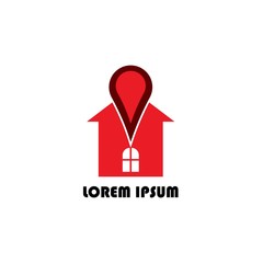 House Location Logo Template. Vector Illustration