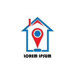 House Location Logo Template. Vector Illustration