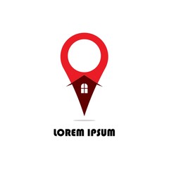 House Location Logo Template. Vector Illustration