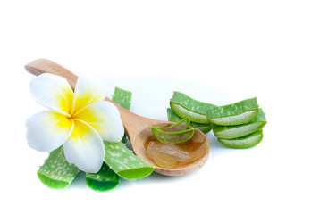 Aloe Vera sliced isolated on white background