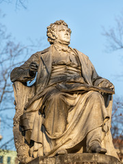Monument of Franz Schubert in Vienna Stadtpark in winter