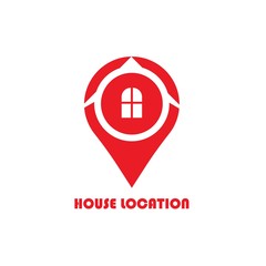 House Location Logo Template. Vector Illustration