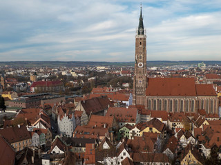 Fototapeta na wymiar Stadtbild von Landshut, Ndb. mit Martinskirche