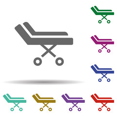 Stretcher in multi color style icon. Simple glyph, flat vector of blood donation icons for ui and ux, website or mobile application