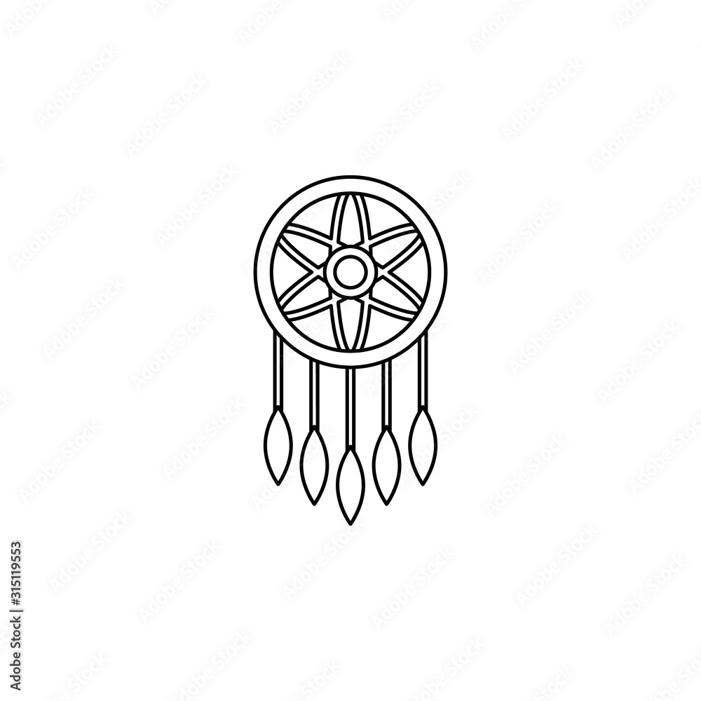 Poster dreamcatcher color icon. simple thin line, outline vector of boho icons for ui and ux, website or mo