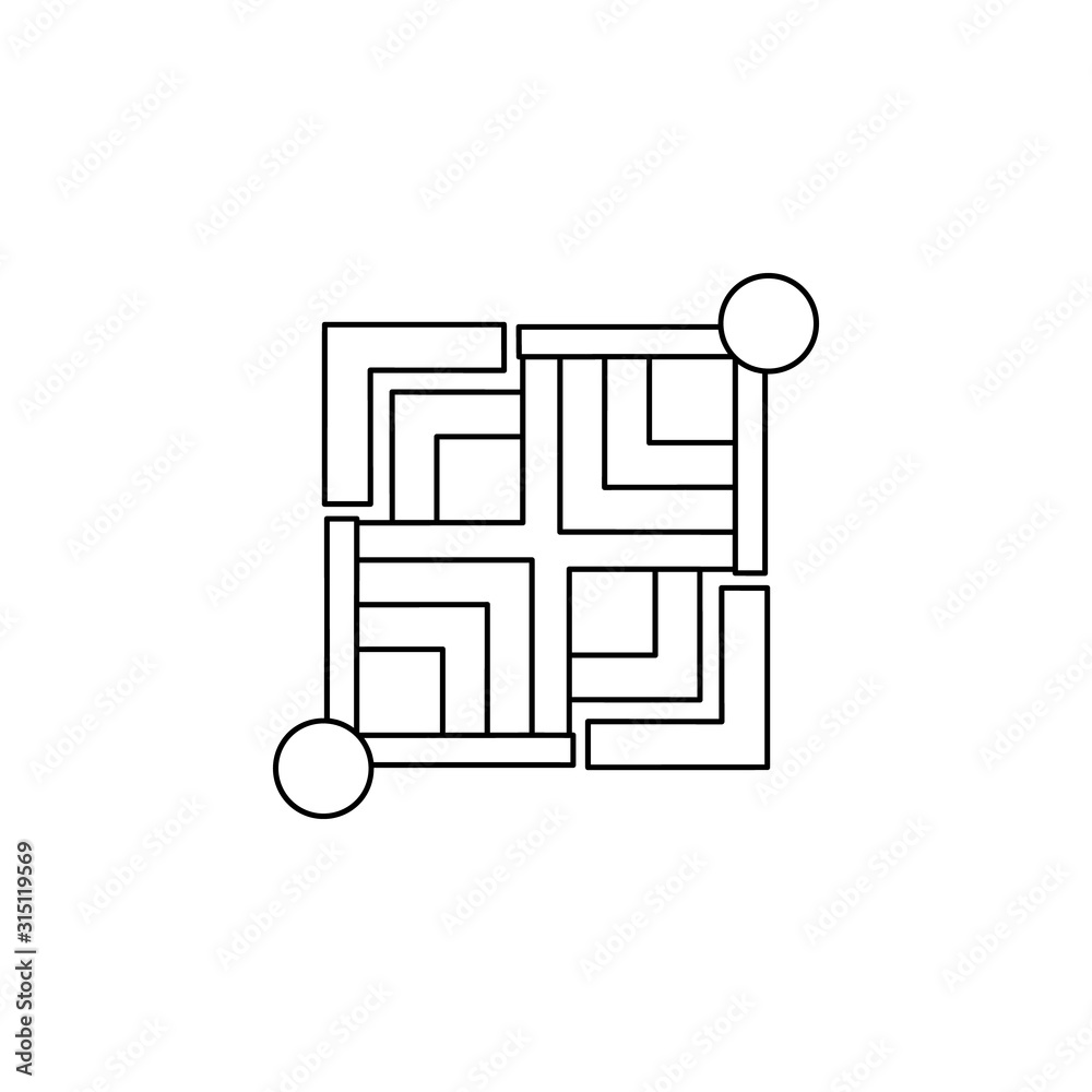 Poster abstract color icon. simple thin line, outline vector of boho icons for ui and ux, website or mobile