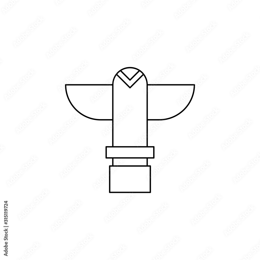 Poster totem color icon. simple thin line, outline vector of boho icons for ui and ux, website or mobile ap