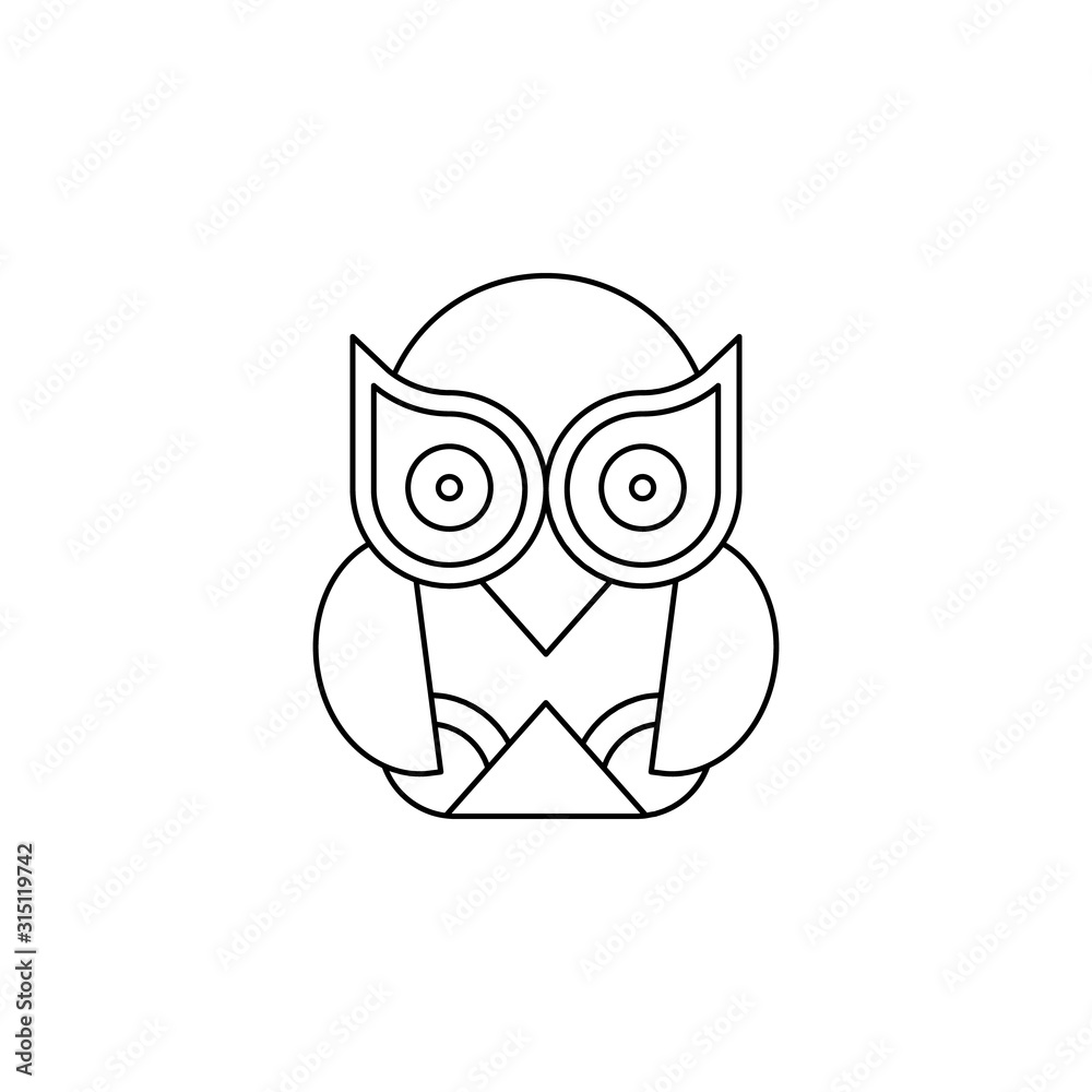 Poster owl color icon. simple thin line, outline vector of boho icons for ui and ux, website or mobile appl