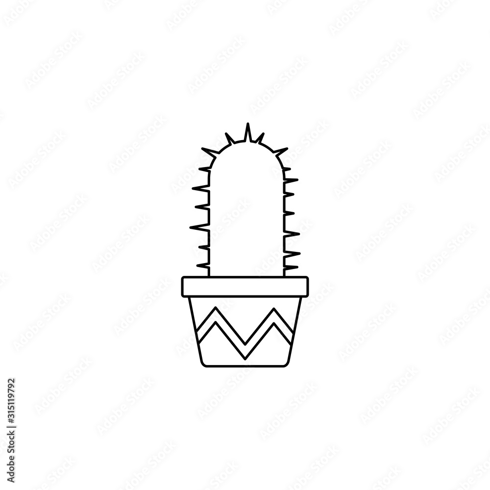 Poster cactus color icon. simple thin line, outline vector of boho icons for ui and ux, website or mobile a