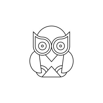 Owl color icon. Simple thin line, outline vector of boho icons for ui and ux, website or mobile application