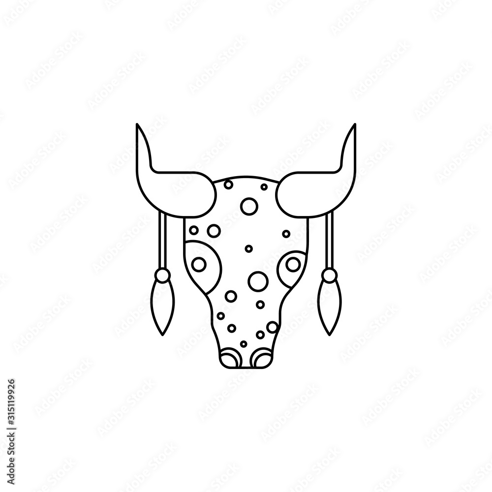 Poster cow color icon. simple thin line, outline vector of boho icons for ui and ux, website or mobile appl