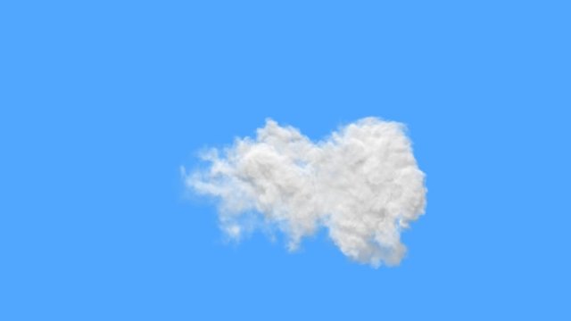 Isolated Cloud On A Blue Background With Alpha Channel