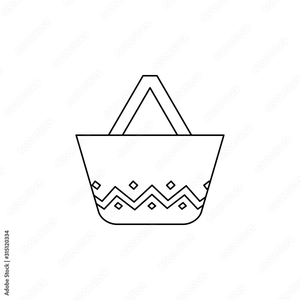 Poster handbag color icon. simple thin line, outline vector of boho icons for ui and ux, website or mobile 