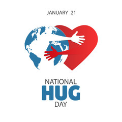 Vector illustration on the theme of National Hug Day.