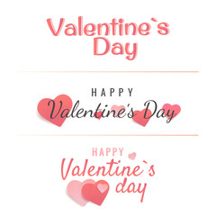 Naklejka premium Vector illustration on the theme Valentine Day. Typographic lettering Happy Valentine's Day on a white background.