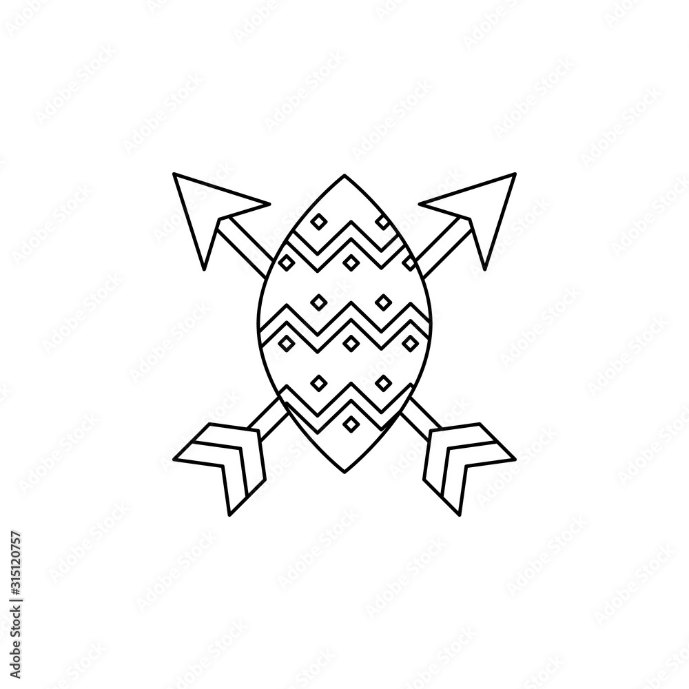 Poster shield color icon. simple thin line, outline vector of boho icons for ui and ux, website or mobile a
