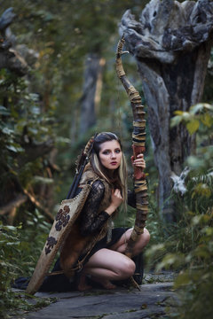 a girl in the image of a hunter