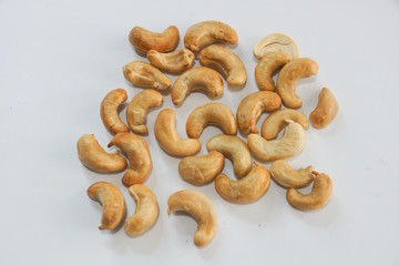 cashew nut on white background
