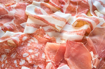 Assortment of italian style starter closeup