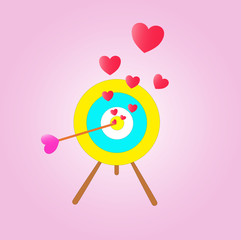 bullseye love with heart on valentine day
