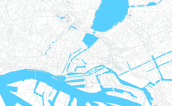 Hamburg, Germany bright vector map