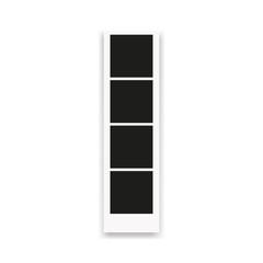 Retro photo frame isolated on transparent background, realistic vector illustration