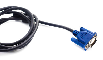 VGA monitor cables isolated on white background