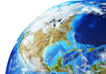 Fototapeta premium Earth globe close-up of North America.