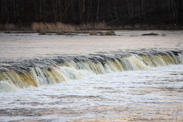 Water splashing through widest  rockwaterfall in Europe - Ventas rumba.