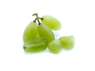 Green grape isolated on white background