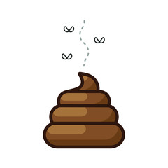 Bunch of brown shit icon. vector image. Stinky Dog Poop logo symbol sign. Cartoon style poo. Vector illustration image. Isolated on white background.