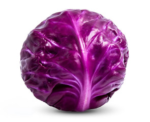 Obraz premium red cabbage isolated on white background