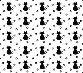 seamless cat pattern.  cat background, texture, pattern, wallpaper, textile 