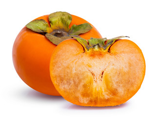 persimmon fruit isolated on white background