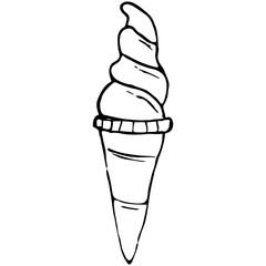 Ice cream. Hand-drawn illustration. Doodle