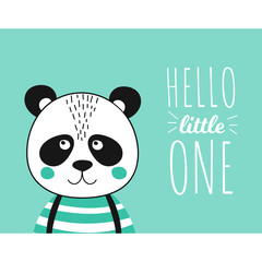 Template poster with cute panda