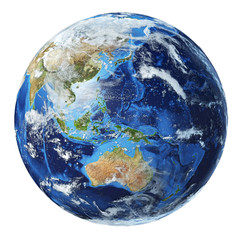 Earth globe 3d illustration. Oceania view.