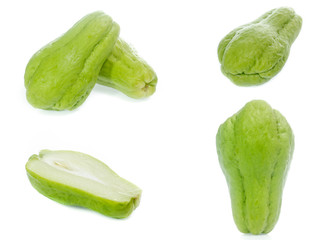 chayote isolated on white(set)