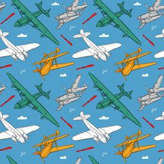 pattern with airplanes