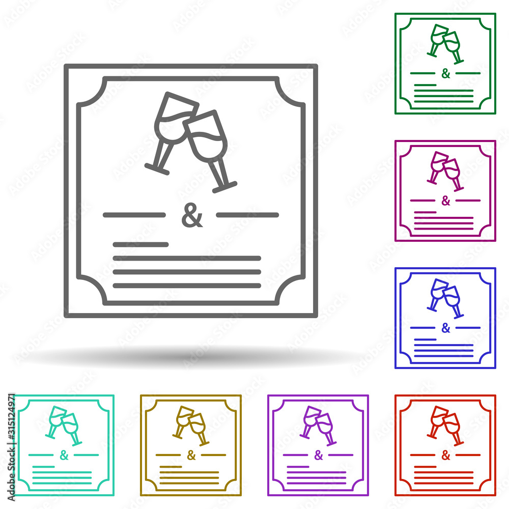 Poster invitation, communication in multi color style icon. simple thin line, outline vector of communicati