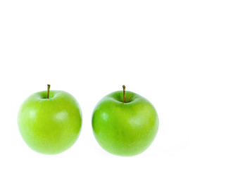 copy space green apple isolated on white
