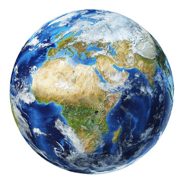 recommend clip art: Earth globe 3d illustration. Africa and Europe view.