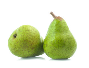 green pear isolated on white background