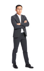 Portrait of Asian businessman on white background