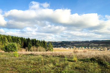 Fototapeta na wymiar Landscape of field in late autumn.