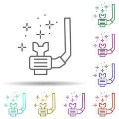 Diving snorkel in multi color style icon. Simple thin line, outline vector of diving icons for ui and ux, website or mobile application